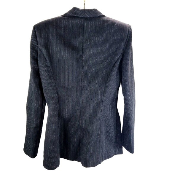 All That Jazz Chorus Line Women Blazer Size 5/6 Black Pin Stripe Double Breasted - Picture 3 of 4
